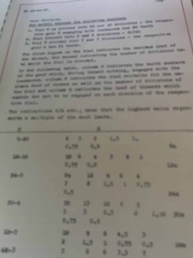 TOS Technical Instructions Manual for SN 40-45-50