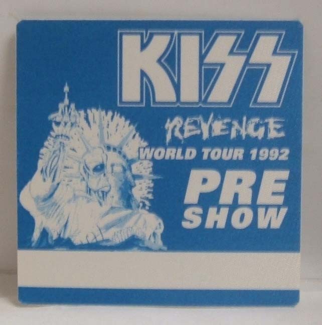 KISS - ORIGINAL VINTAGE 1992 REVENGE CONCERT TOUR CLOTH BACKSTAGE PASS