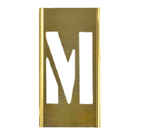 CH Hanson 10013M - Stencil Sort-3" Brass Gothic M