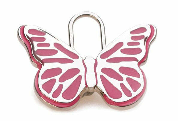 Pink Butterfly Pet ID Tag