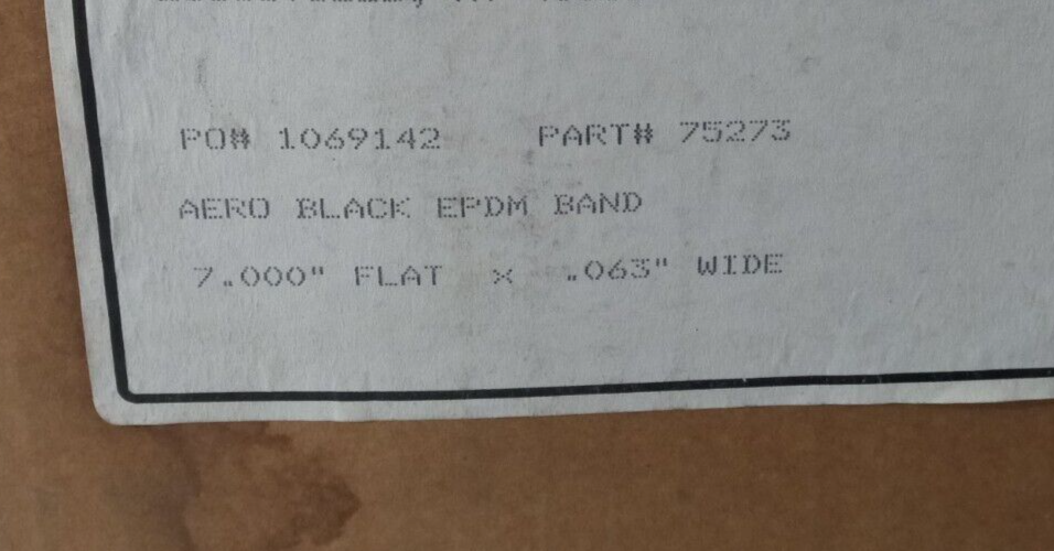 Aero Rubber Bands #117A 7" x 1/16" EPDM Black **1-CASE (Approx 8740ea)**