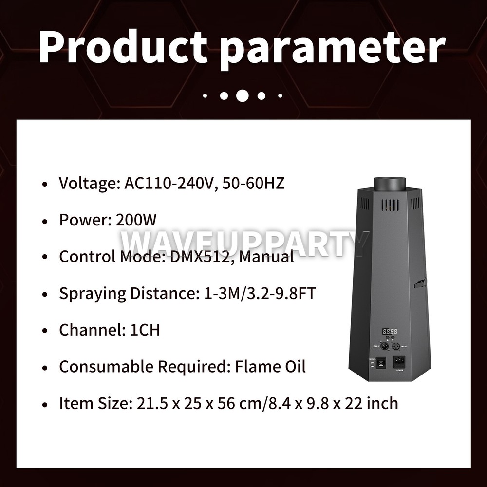 1/2/4PCS 200W Fire Thrower Machine DMX Stage Effect Flame Sprayer Projector Show