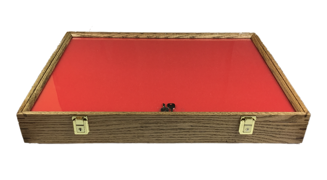 Oak Wood Display Case 18 x 24 x 3 for Arrowheads Knives Collectibles & More