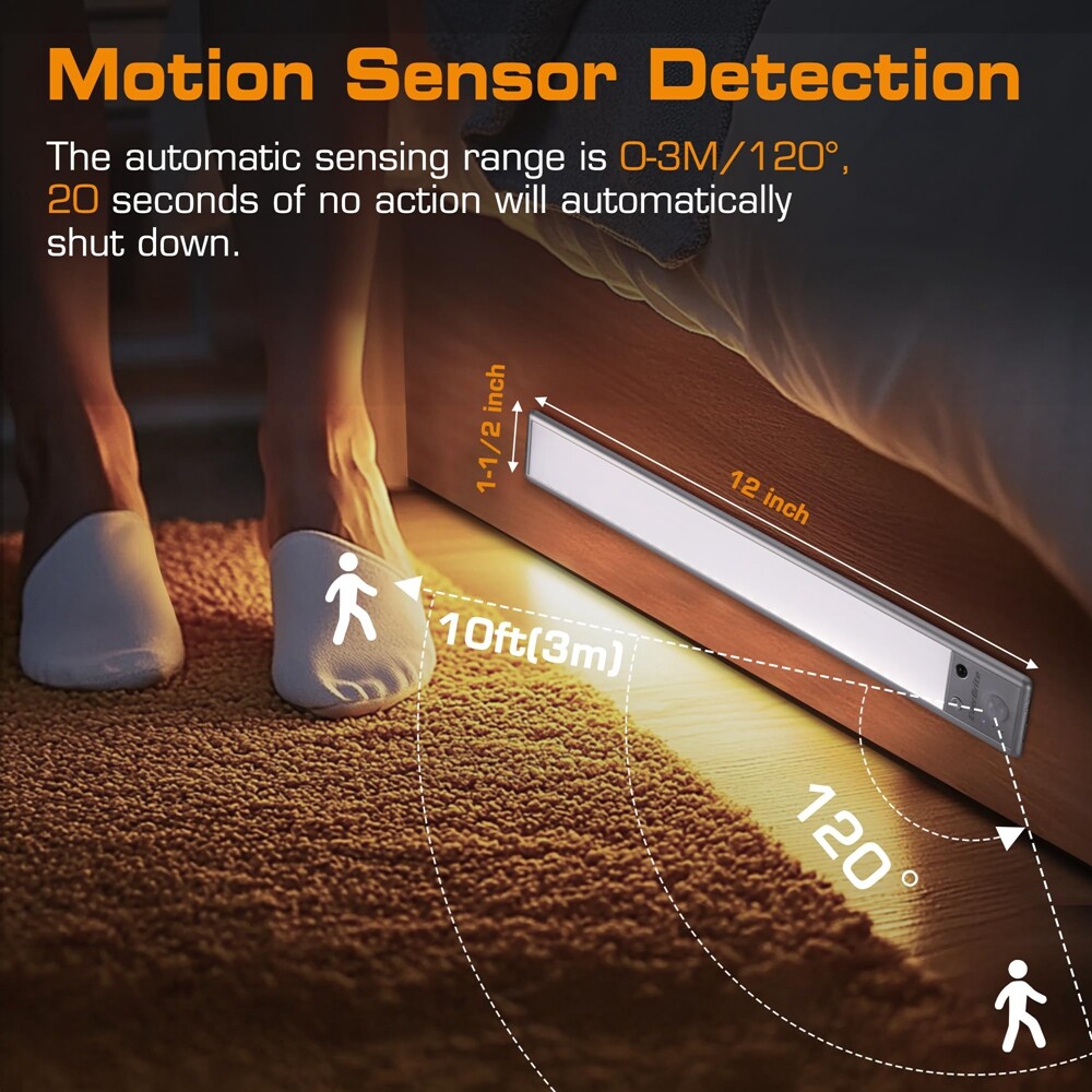 EverBrite 2 Pack Under Cabinet Lighting, Motion Sensor Light with Remote Control