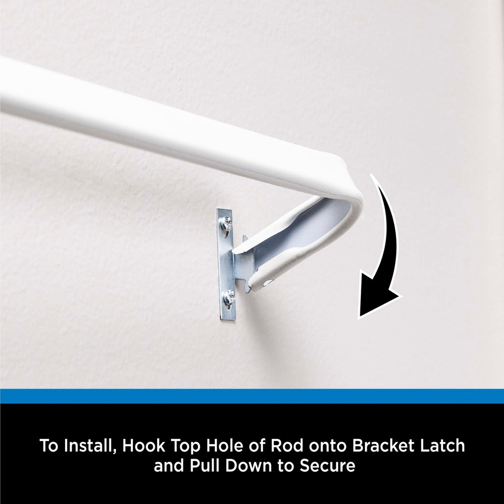 2" Basic Metal Wrap Around Adjustable Curtain Rod 84-120" Adjustable Length