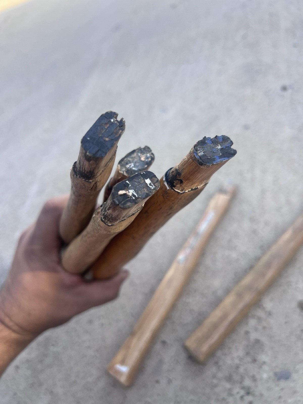 LOT of 4 Used Vaughan 12-14in Handles, Wood Turning, Repurposing, Crafting