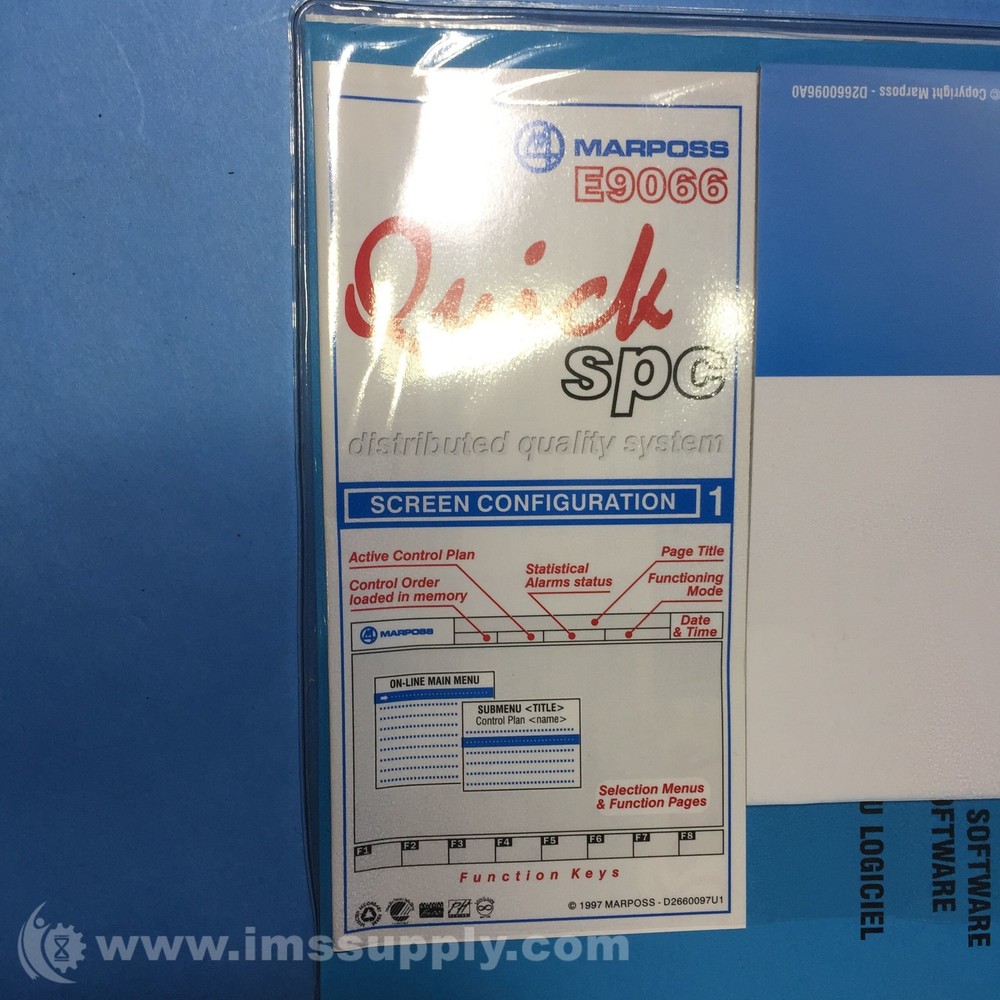 Marposs CM09A01U33 E9066 Installation Guide and Software Disks FNIP