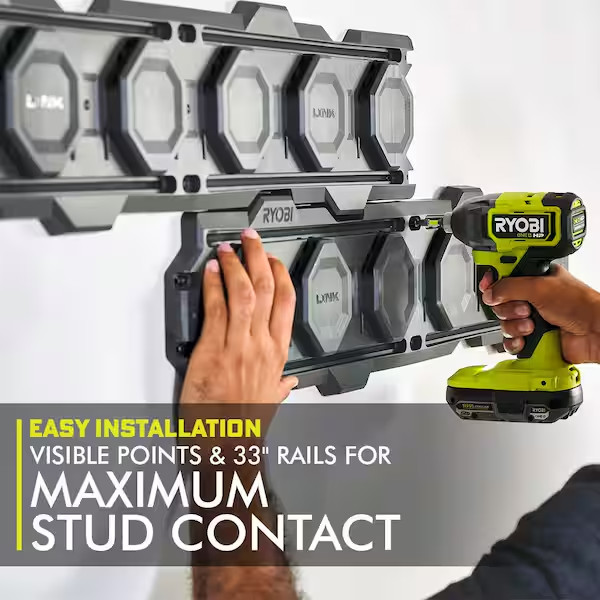 Wall Rails LINK Storage System 2 Pack Garage Organizer