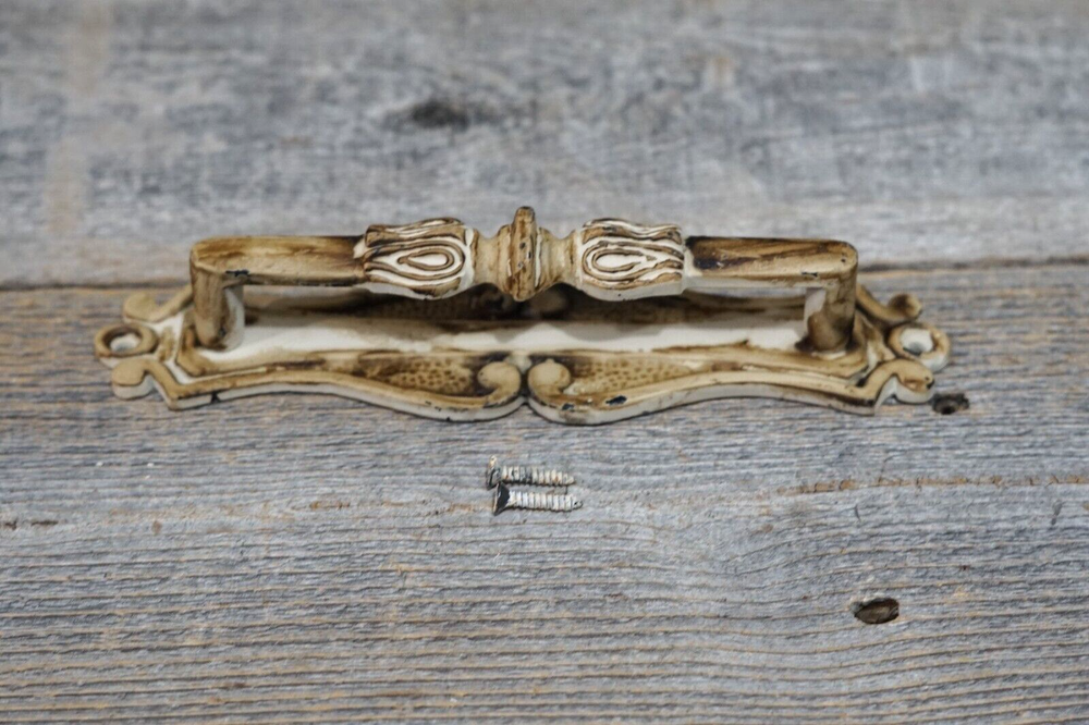 4 Handles Cabinet Pulls Door Handle Cream Shade Large Hardware Vintage Rustic