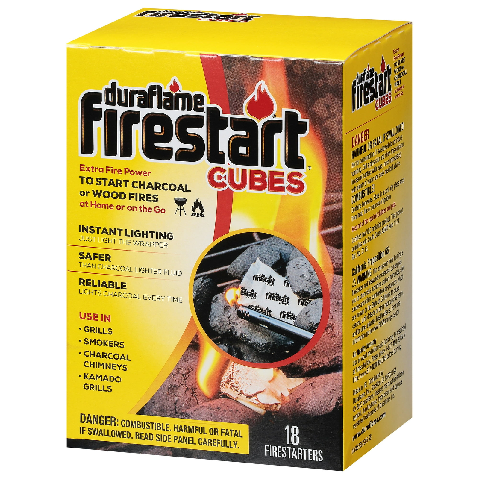 Duraflame Firestart Cubes 18-Pack, Fire Starters For Wood Or Charcoal NEW