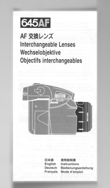 Mamiya 645AF Interchangeable Lenses Instruction Manual multi-language