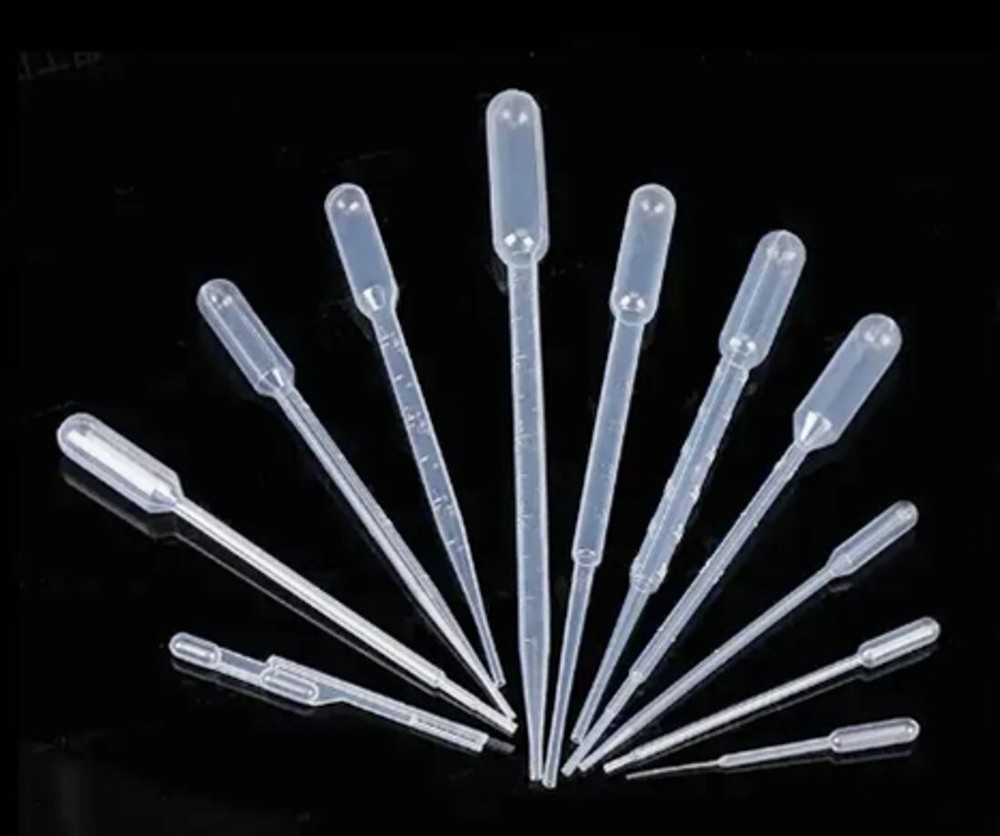 Disposable Pasteur Transfer Pipettes, Plastic, Graduated, 100pcs, 1mL