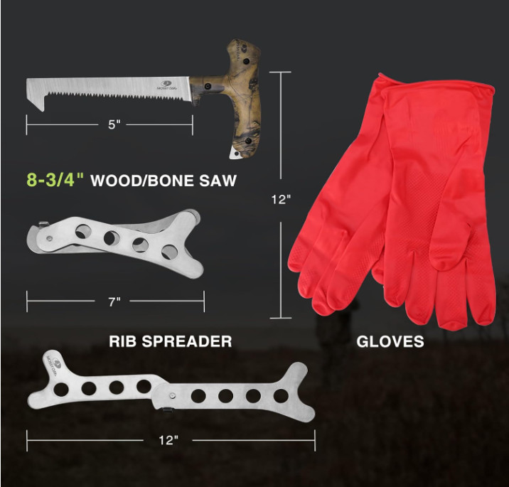 Hunting Field Dressing Kit - Portable Butcher Game Processor Set (8-Piece)