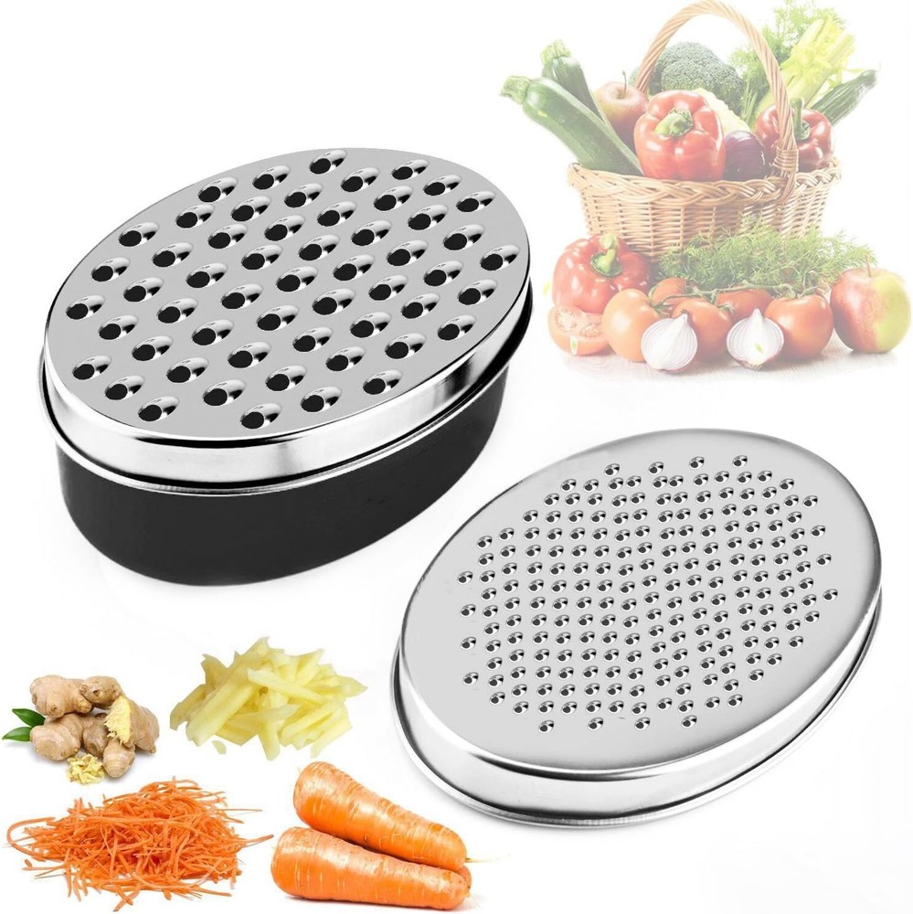 Stainless steel box cheese grater with storage container