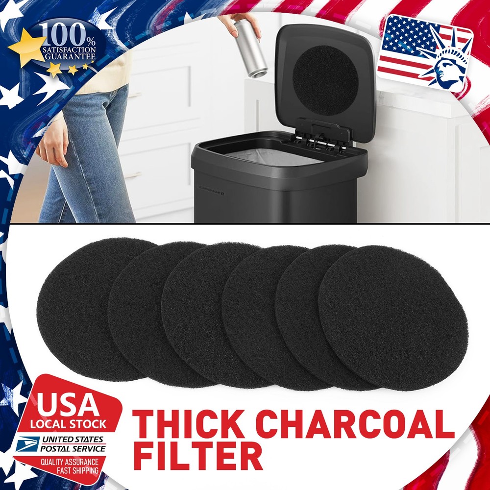 6X Charcoal Filter Compost Bin - Replacement Filter Round 6.7 inch - Extra Thick