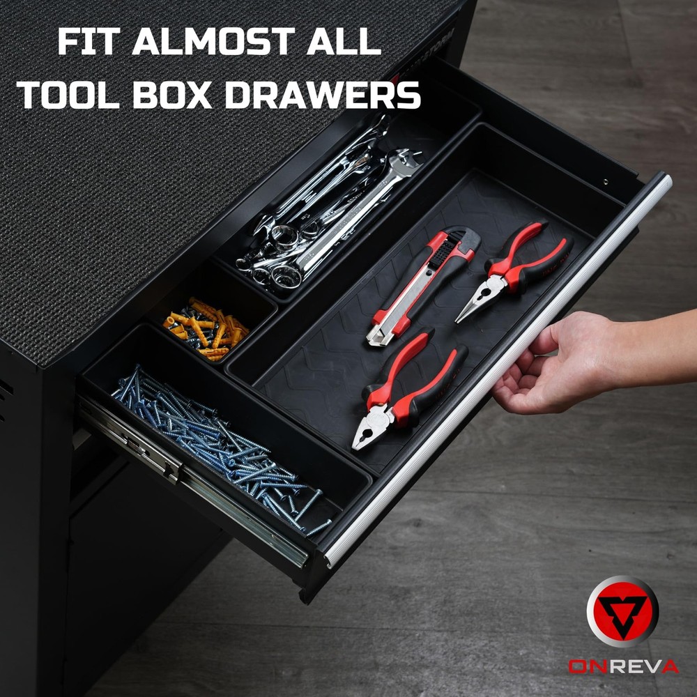 ONREVA Tool Box Organizer Tray Divider Set, Extra Large Toolbox Trays, Tool B...