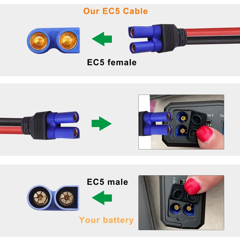 KUNCAN EC5 Jump Starter Cable with Battery Clamps - 12V Replacement...