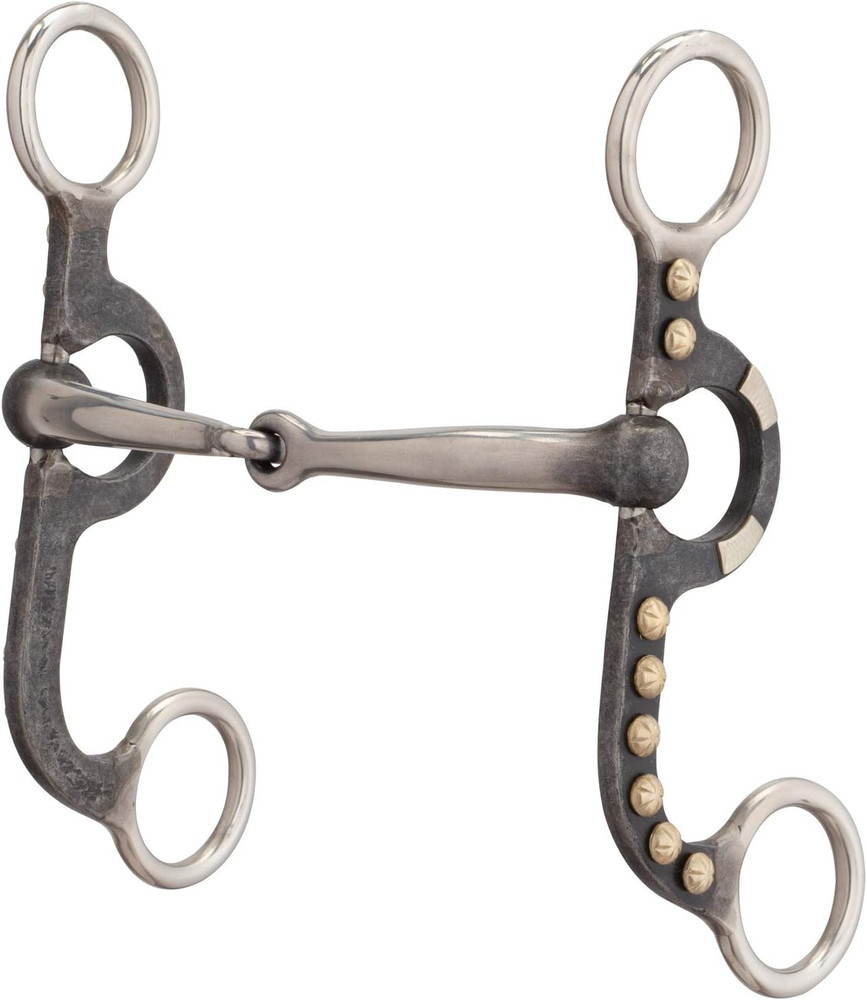4-5/8" Pony Bit, 2-Piece Snaffle Mouth, Buffed Black
