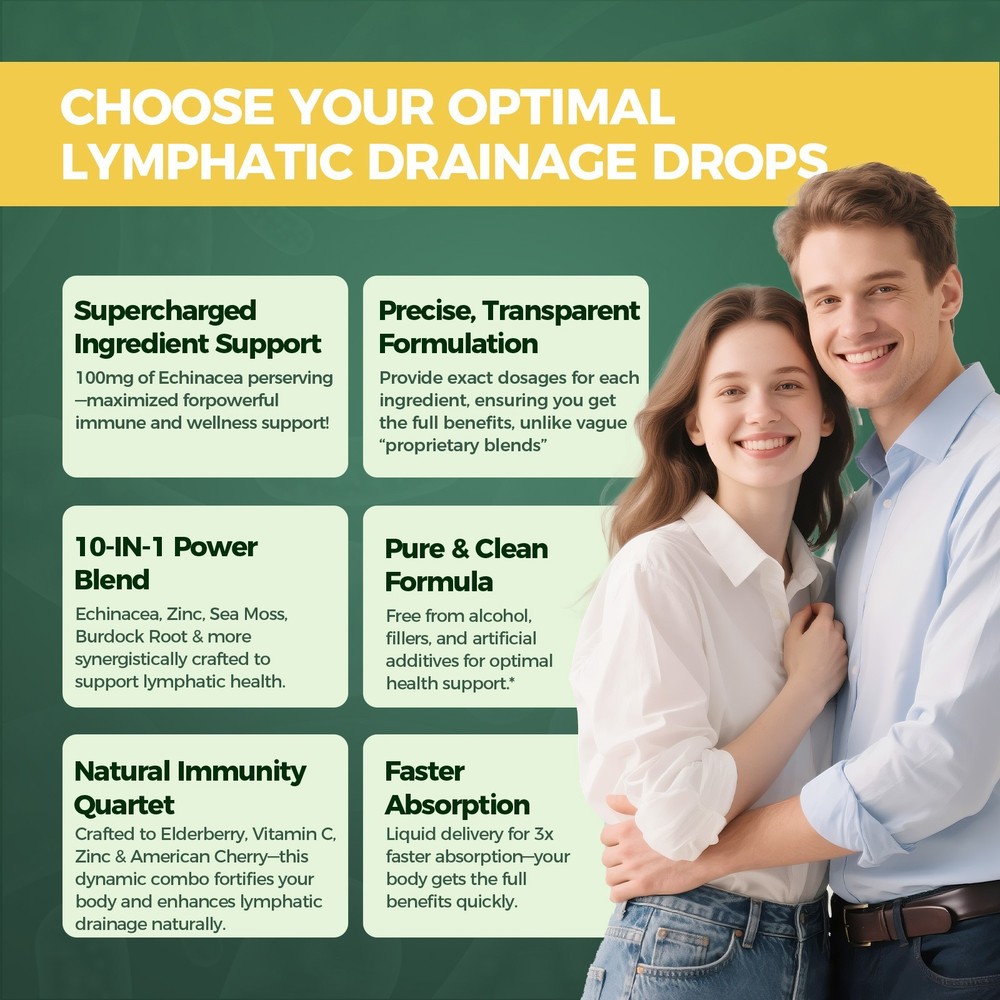 Lymphatic Drainage Supplement Herbal Extract Support Relieve Bloating Immunity
