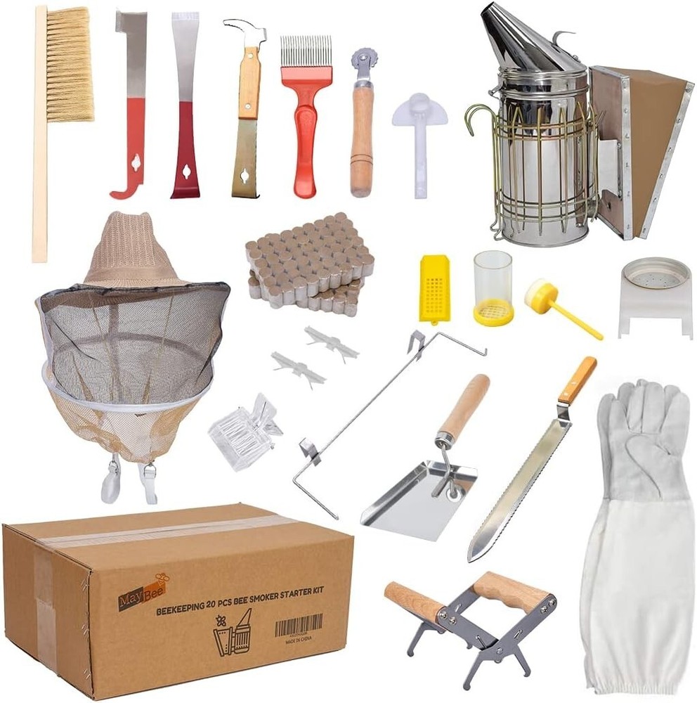 Ultimate Beekeeping Supplies Kit: Smoker, Uncapping Tools & Beekeeper Veil