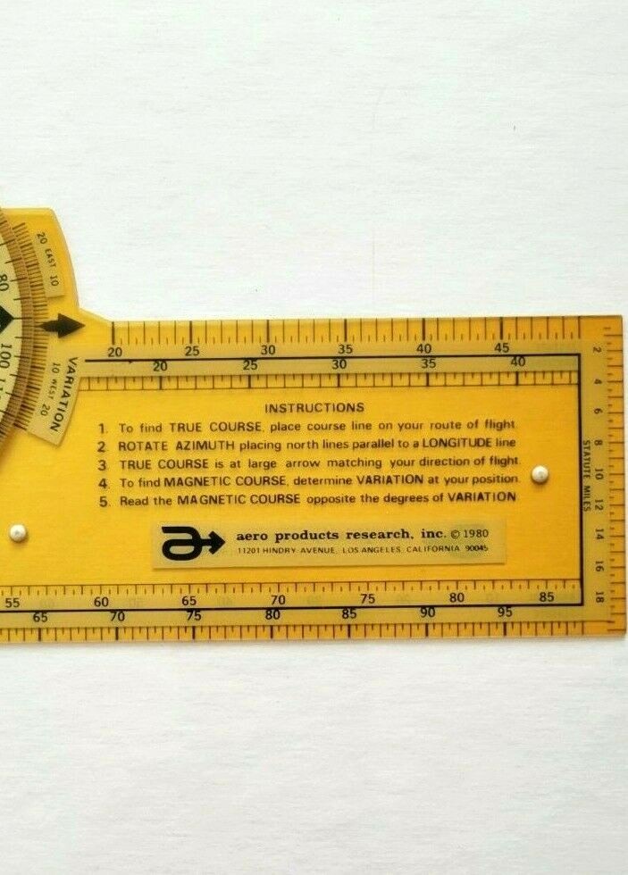 Rotating Plotter Ruler Flight Navigation Plotter Nautical Distance vintage Ruler