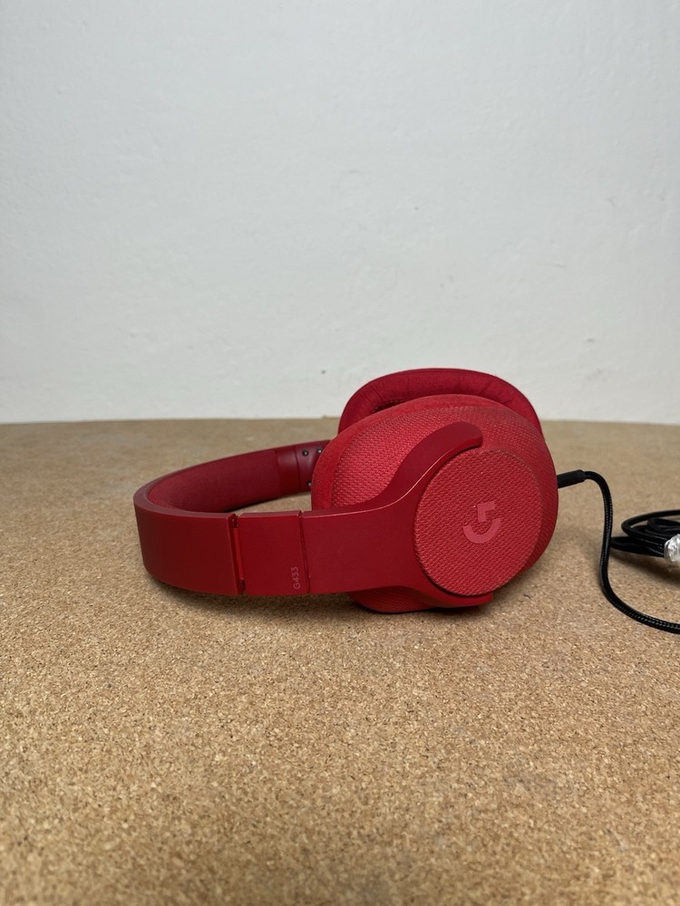 Logitech G433 Red Headband Headset And Cable Only