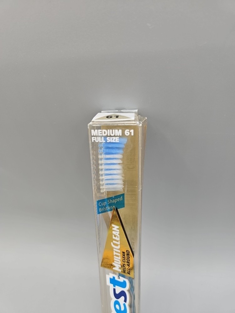 Vintage CREST Multi Clean Toothbrush medium 61 full Size Blue