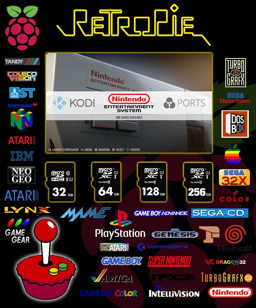 RetroPie 4.7.1 EmulationStation Raspberry Pi Micro SD Card