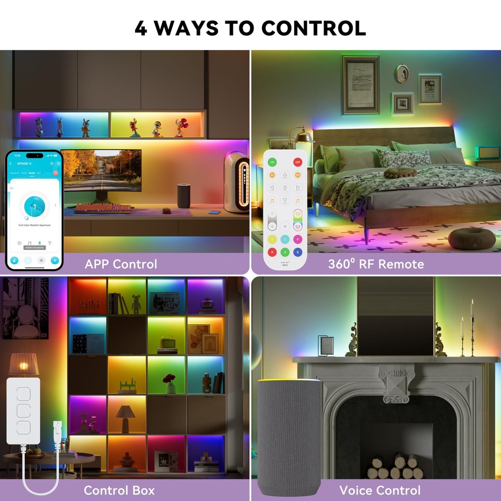 Smart LED Controller with APP & RF Remote, Music Sync, Compatible with Alexa/...