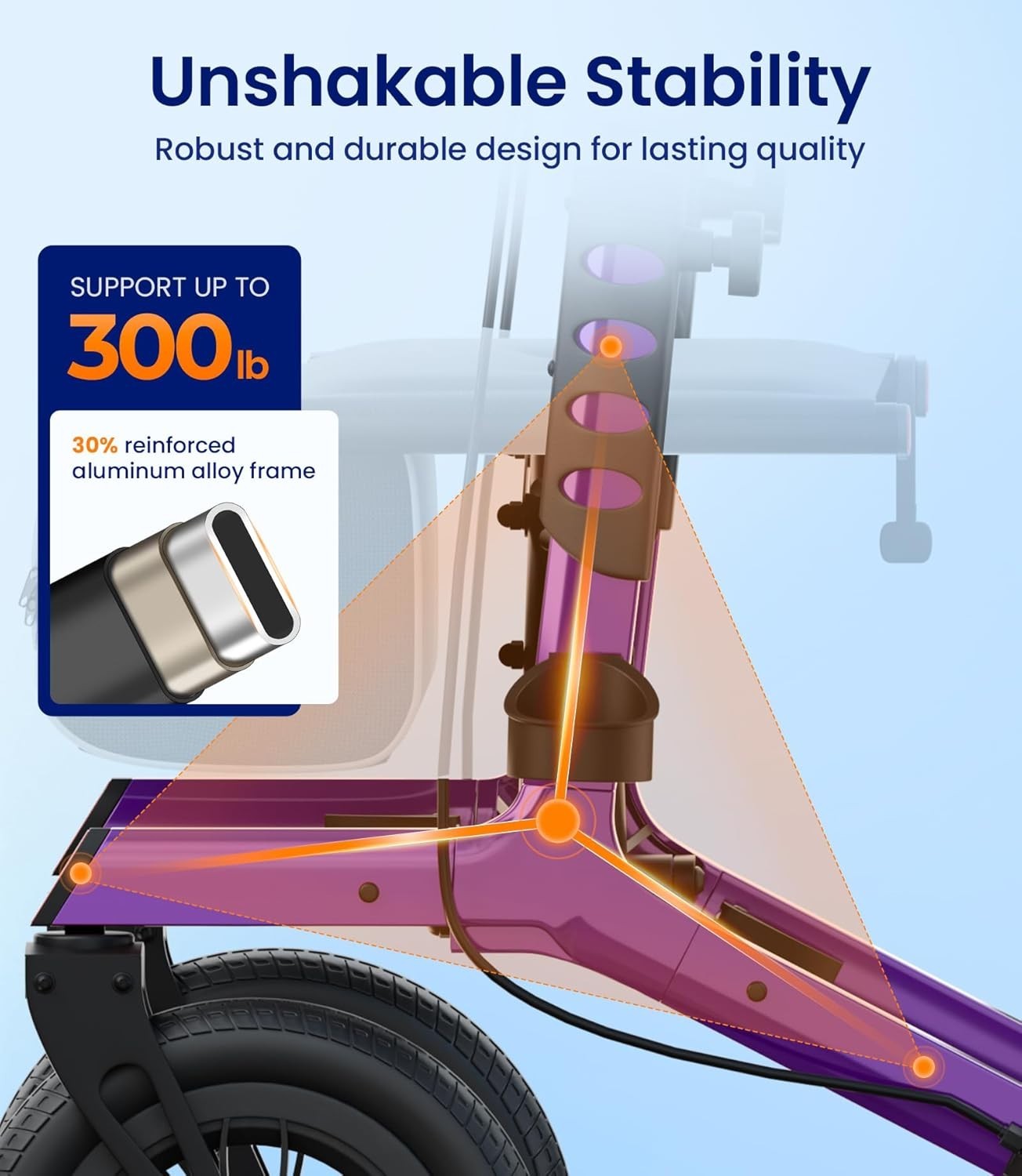 VOCIC Walker with Seat for Seniors,Z57 with 12"All Terrain Wheels-Used