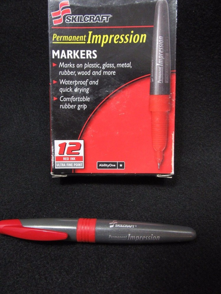 SKILCRAFT Permanent Impression Ultra Fine Tip Marker - Free Shipping