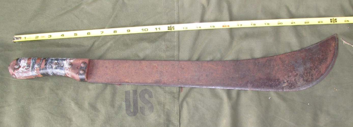 Vintage Collins & Co. Legitimus Machete 24" long, (18" BLADE, 6" Wood Handle)