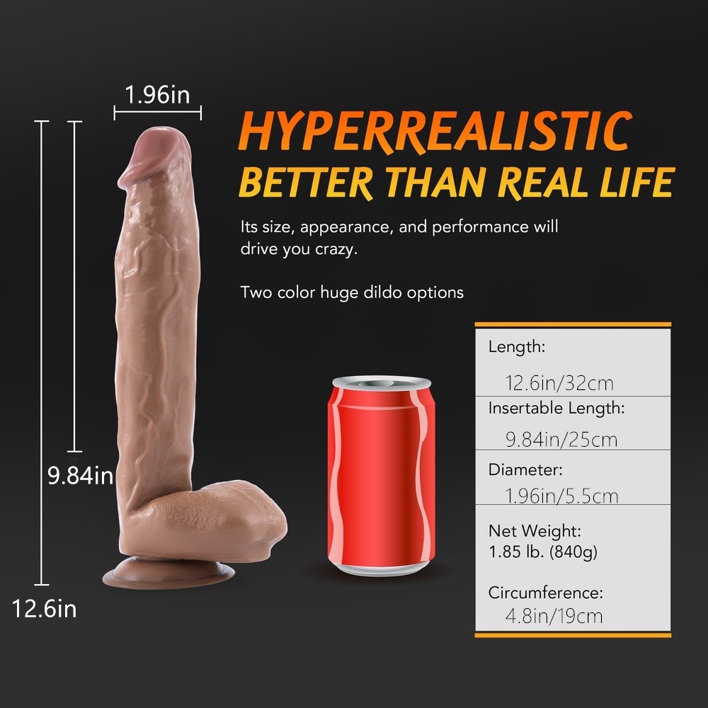 12.6 Inch Huge Big Dildo Suction Cup Realistic Penis Dong G-spot Sex Toys Women