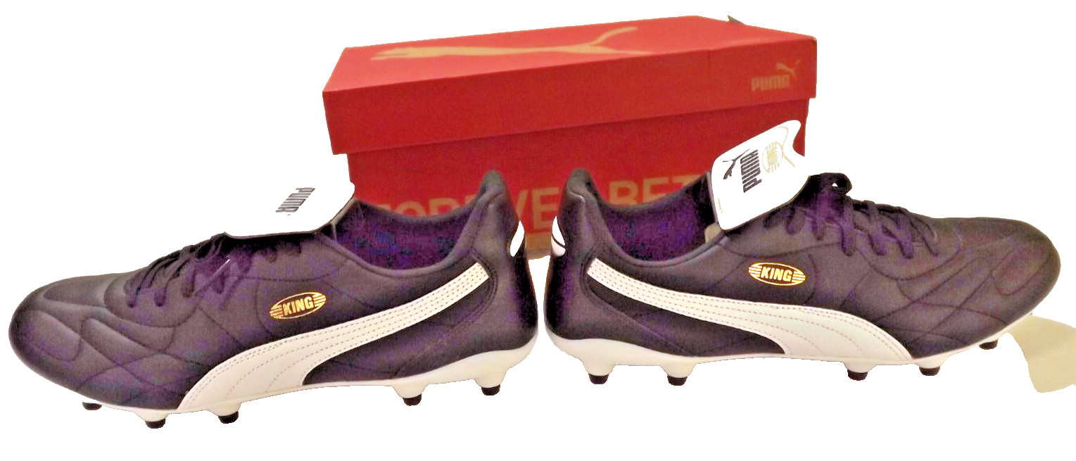 Puma King Top Black White Gold Men Soccer Cleats Shoes 107348-01 Sz 9.5