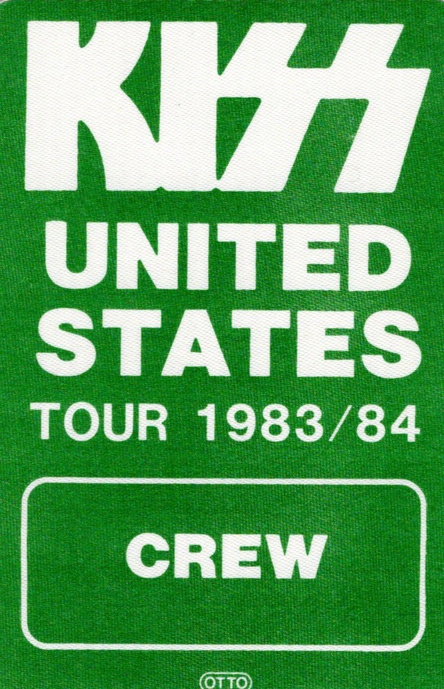 KISS 1983-1984 LICK IT UP U.S. TOUR CREW PASS-GENE SIMMONS/STANLEY/CARR/VINCENT