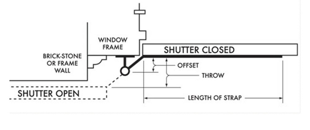 Flat Strap Shutter Hinge (1 Pair) Stainless Steel
