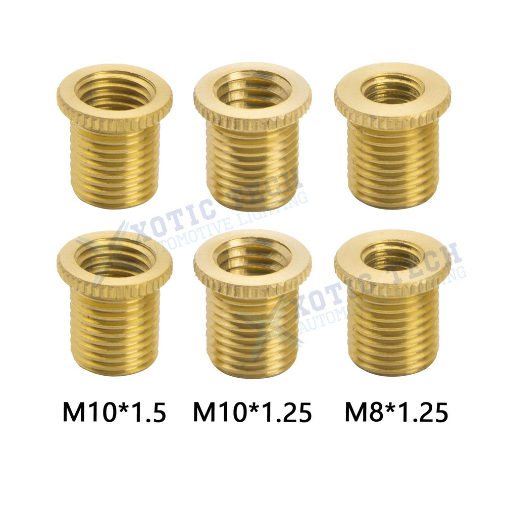 6X Aluminum Gear Shift Knob Adapter Standard Threading Nuts Insert Universal Kit