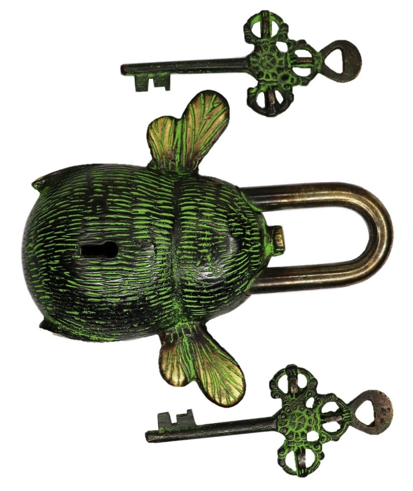 Bumblebee Shape Victorian Antique Style Door Lock Handmade Solid Brass Padlock