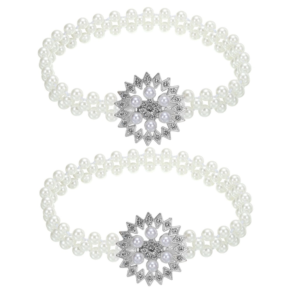 2pcs Curtain Tiebacks Ropes Snow-Flower Style Drape Tie Backs Silver