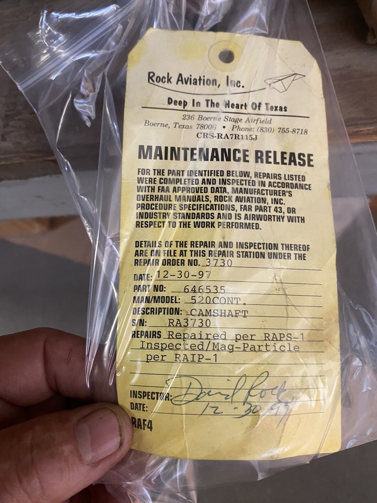 CONTINENTAL 646535 CAMSHAFT "OVERHAULED"