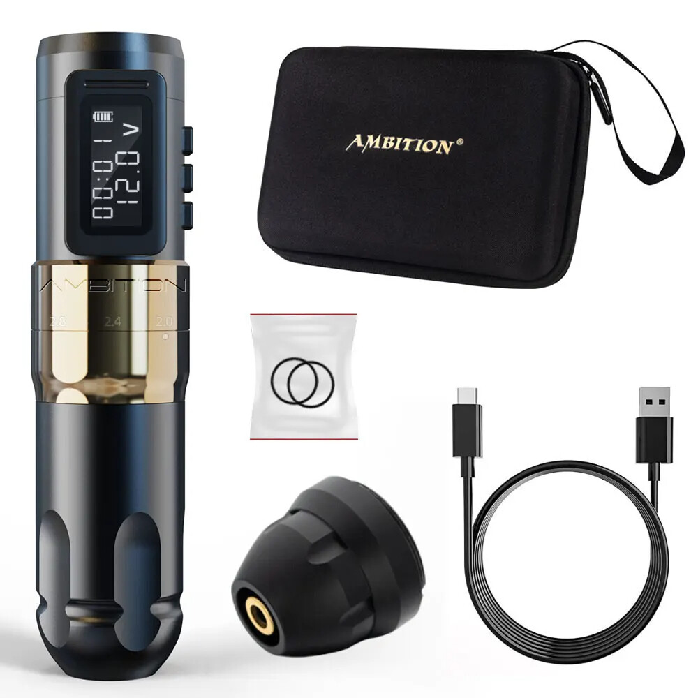 AMBITION MARS Wireless Tattoo Machine Pen Rechargeable Battery Adjustable Stroke