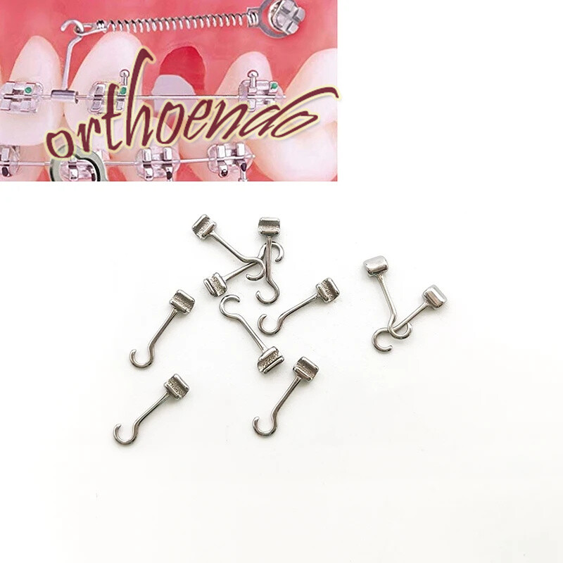 Dental Orthodontic Crimpable Hooks Question Mark Hook Long Curved Left & Right