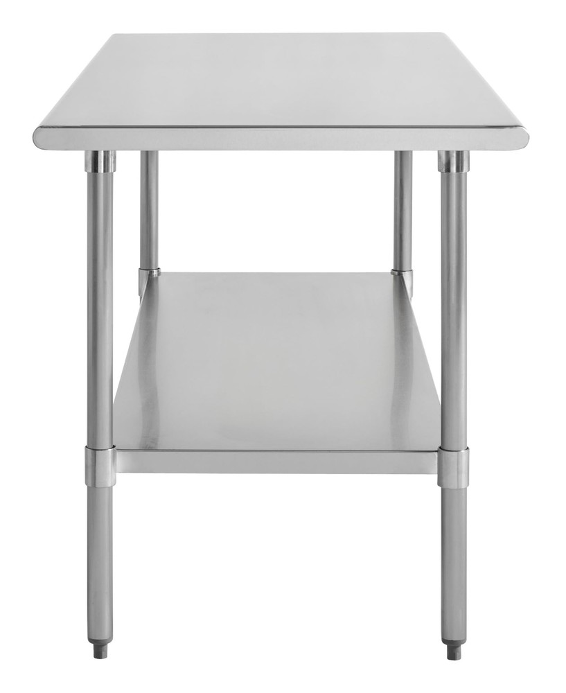 Kratos Stainless Steel Kitchen Prep Table 72"x24" with Undershelf, NSF Worktable