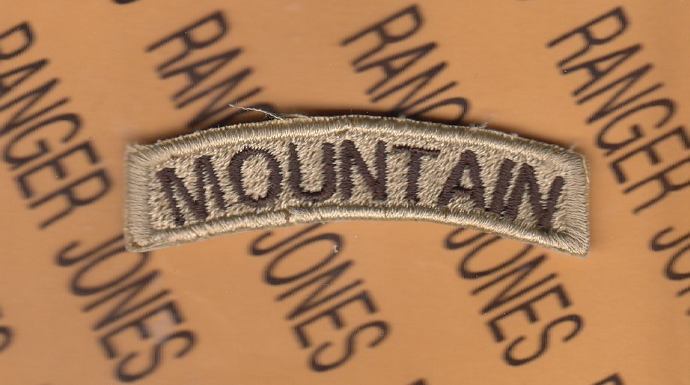 US Army MOUNTAIN Tab Desert DCU foreign made patch