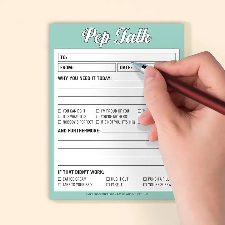 Knock Knock Blue Pep Talk Nifty Notepad