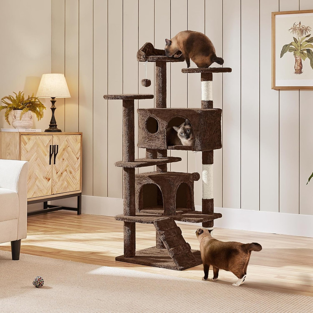 54" Cat Tree Tower with Scratching Post - Perfect Condo for Kittens and Cats
