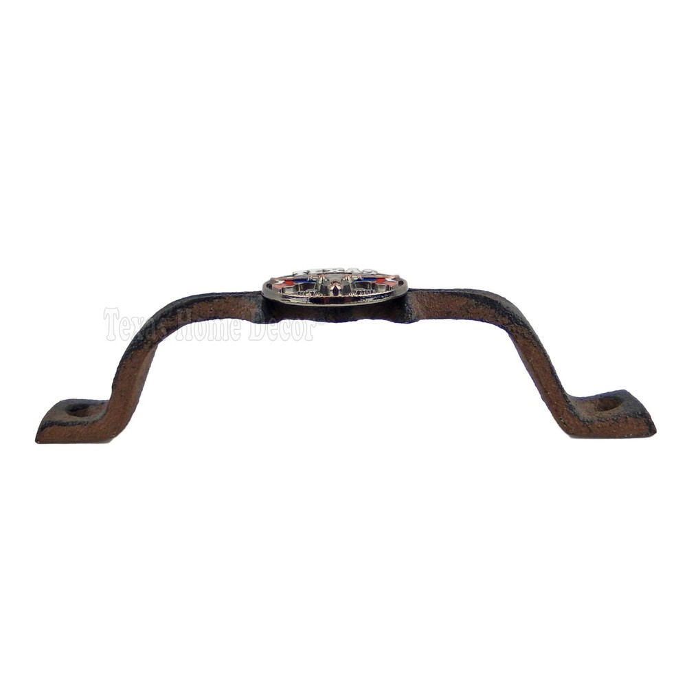 Rustic Handle Texas Flag Longhorn Door Drawer Pull Rustic Cast Iron Cabinet