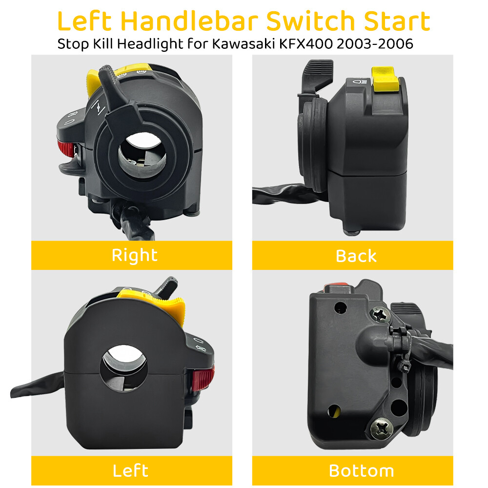 Left Handlebar Start Stop Kill Switch Headlight for Kawasaki KFX 400 2003-2006