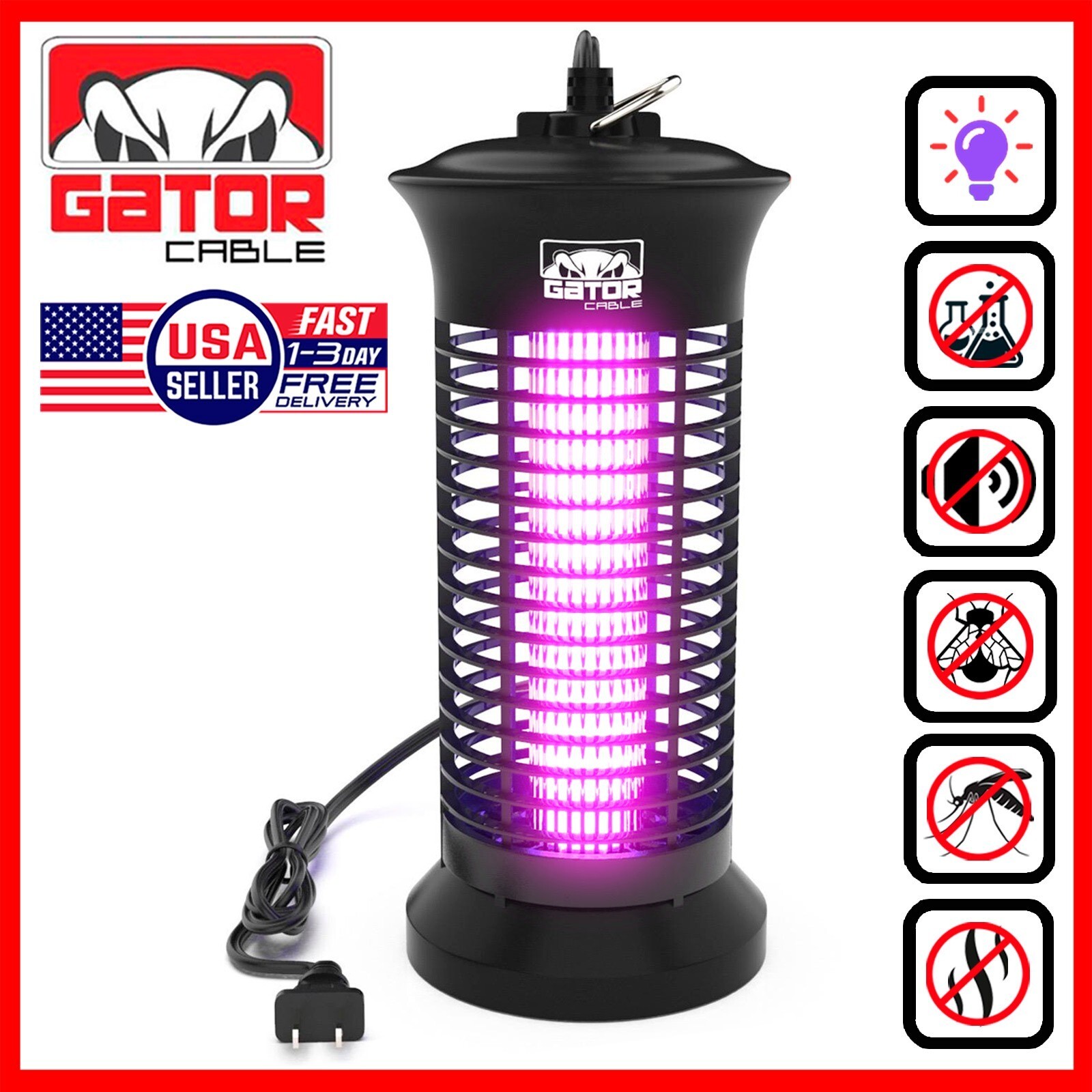 Electric Mosquito Insect Fly Bug Zapper Killer LED Light Trap Pest Control Lamp