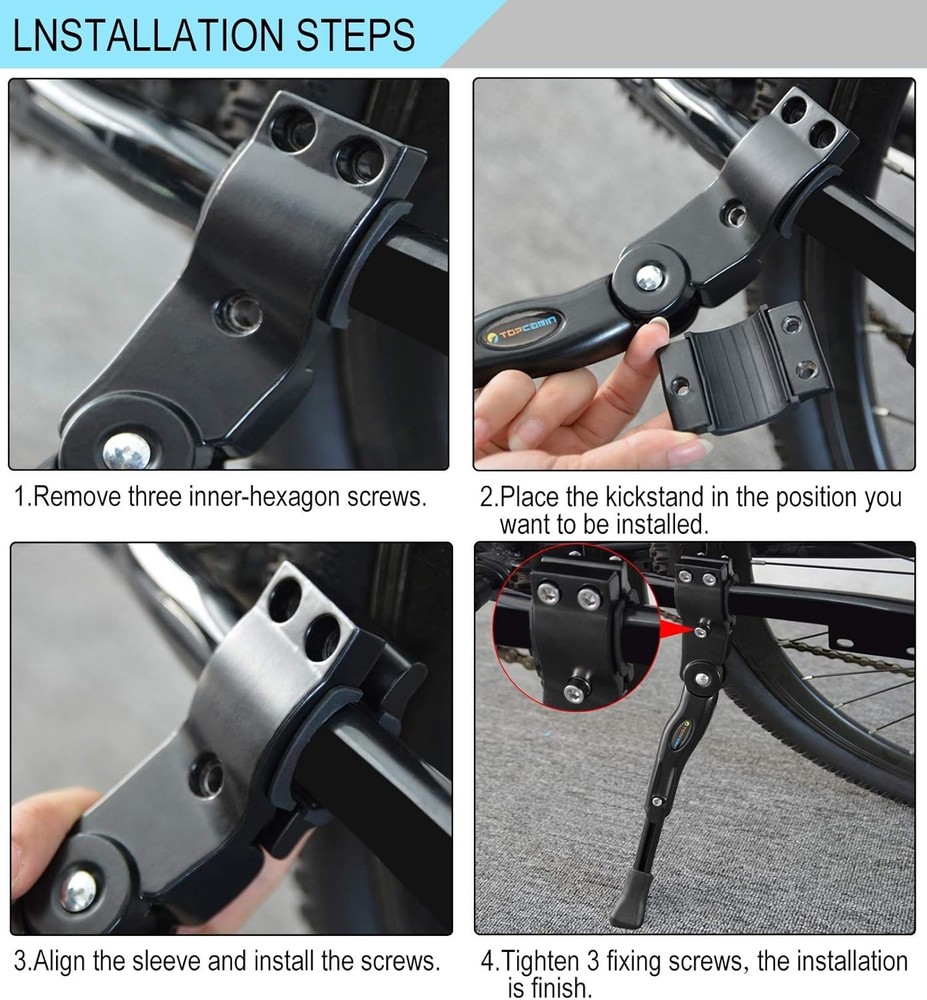 Rust-Resistant Adjustable Kickstand for 22-28 Inch Bikes - Sturdy & Reliable